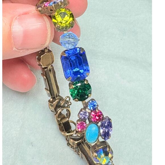Vintage Sorrelli Multicolor Bracelet in Swarovski Crystal- Statement Piece - Picture 8 of 9